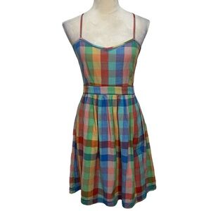 Cooperative Multicolor Plaid Mini Dress